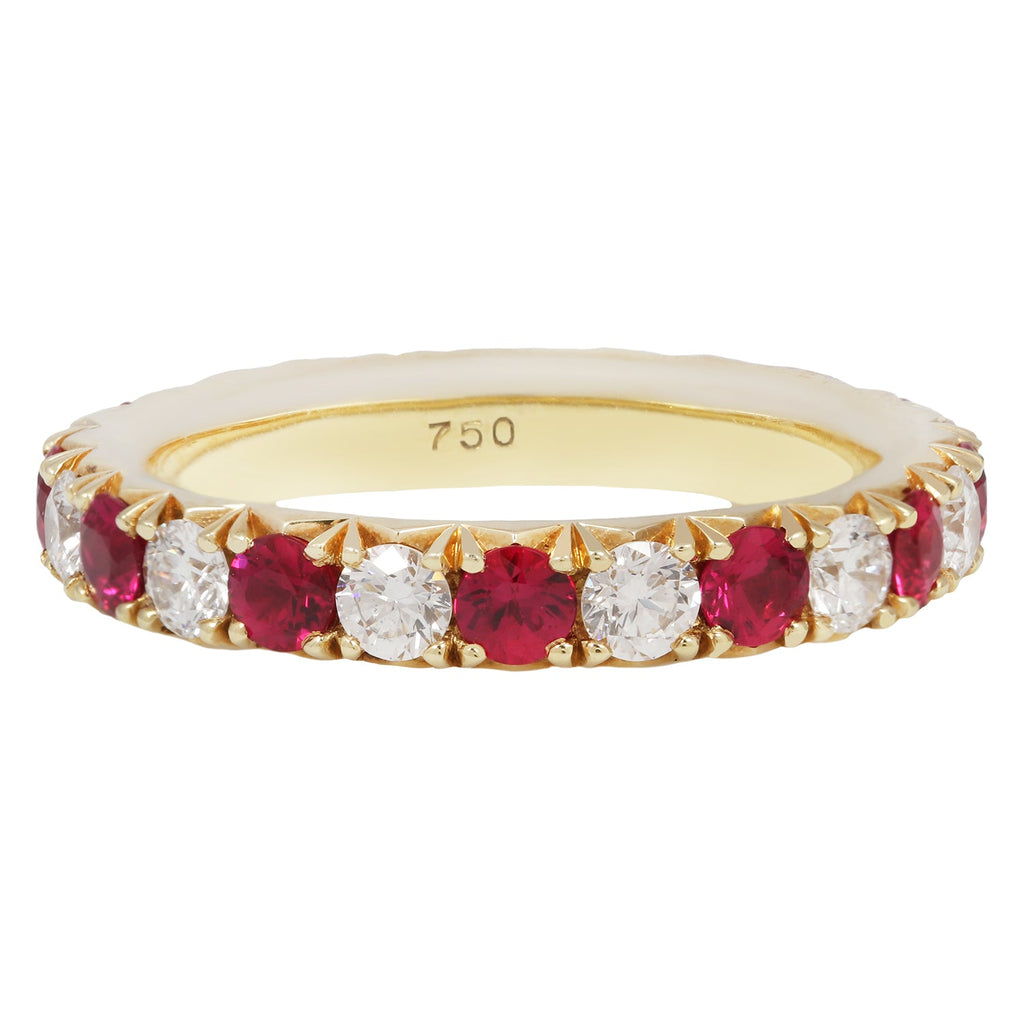 Alternating Round Ruby and Diamond Band The Gleim Collection