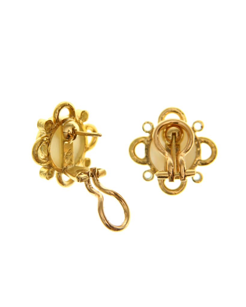 Venetian Glass Putto with Arrow Ingaglio Earrings Elizabeth Locke Collection