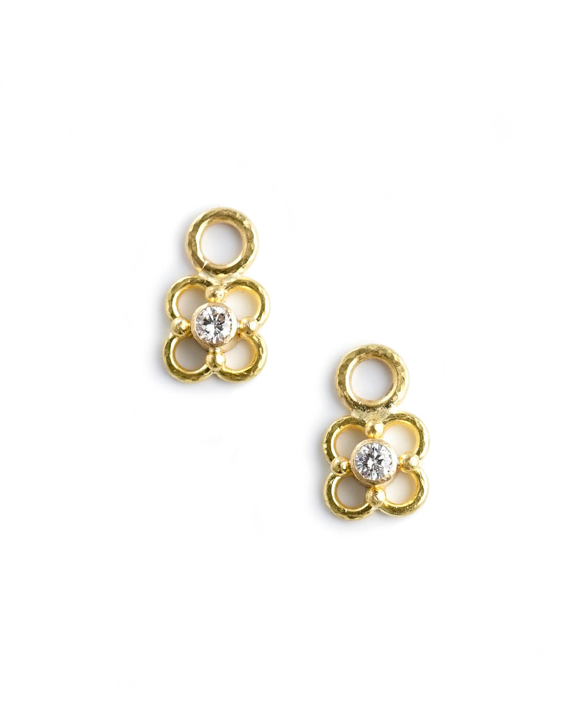 Diamond Clover Arches Earring Pendants Elizabeth Locke Collection
