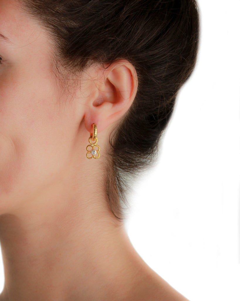 Diamond Clover Arches Earring Pendants Elizabeth Locke Collection