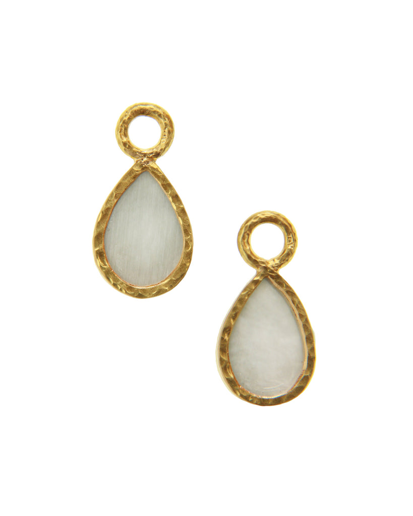 Lime Venetian Glass Small Pear Shape Earring Pendants Elizabeth Locke Collection