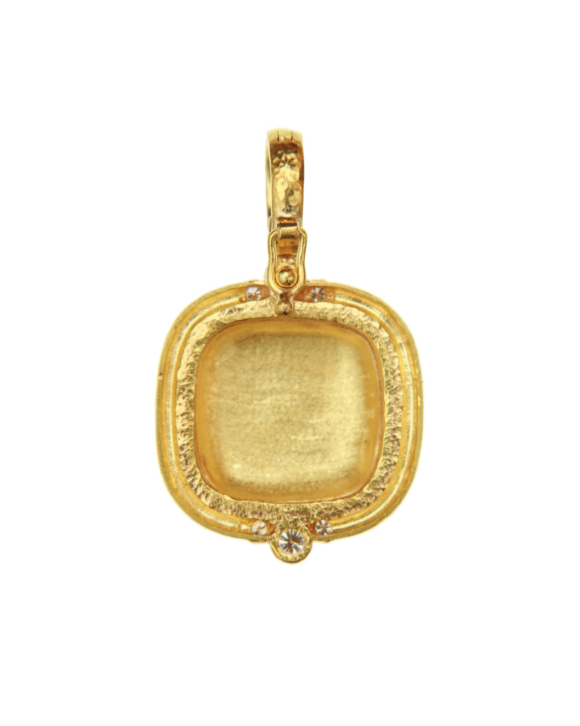 Gold Queen Bee and Diamond Pendant Elizabeth Locke Collection