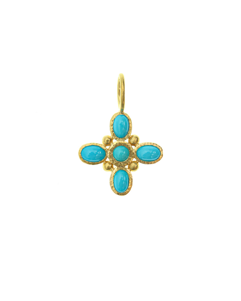 Sleeping Beauty Turquoise Clover Pendant Elizabeth Locke Collection