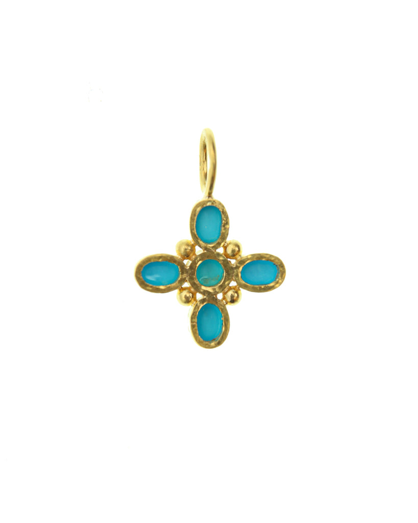 Sleeping Beauty Turquoise Clover Pendant Elizabeth Locke Collection