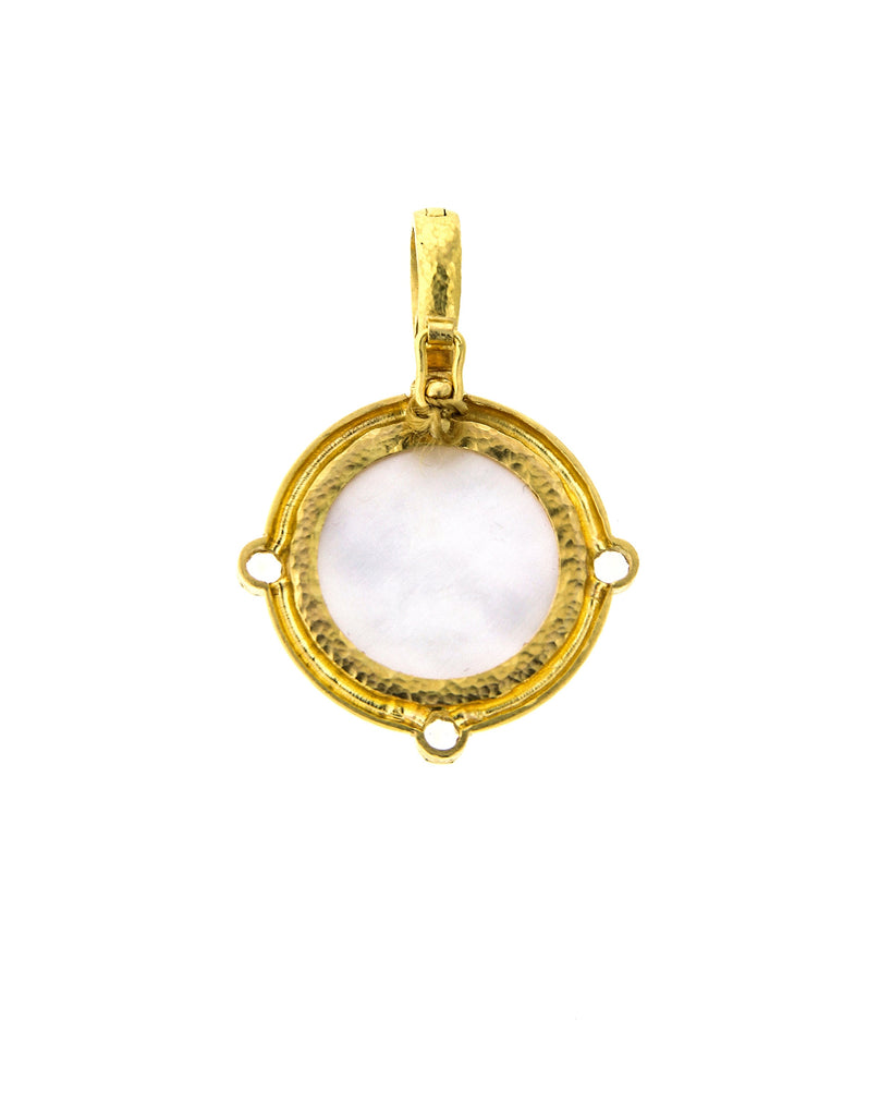 Rock Crystal Queen Bee Intaglio with Moonstone and Granulation Pendant Elizabeth Locke Collection