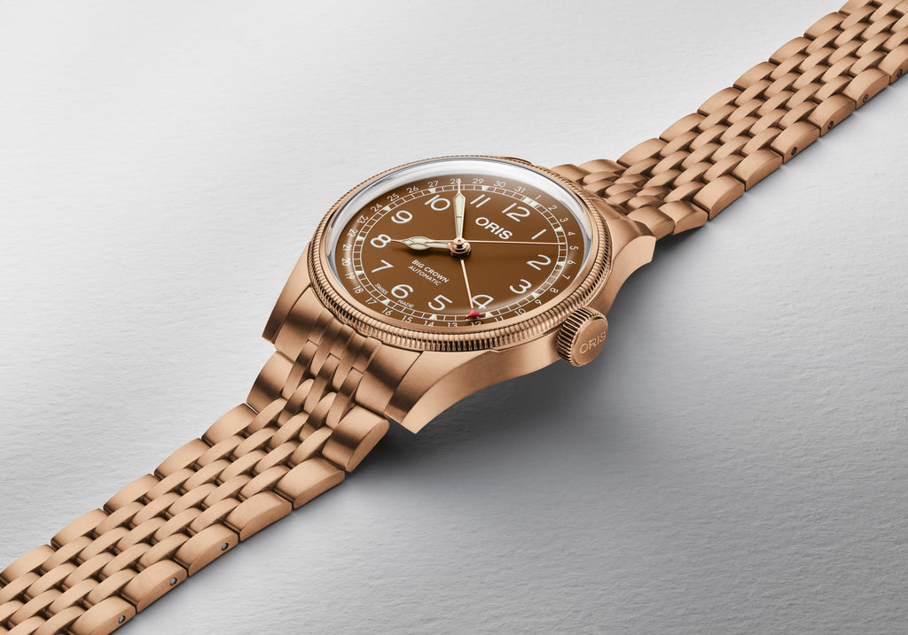 Big Crown Bronze Pointer Date Watch Bronze Bracelet, Brown Dial