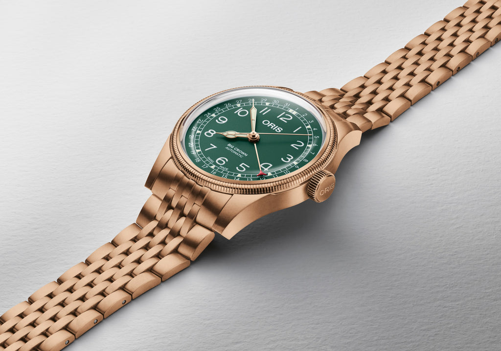 Big Crown Bronze Pointer Date Watch Bronze, Green Dial, mm