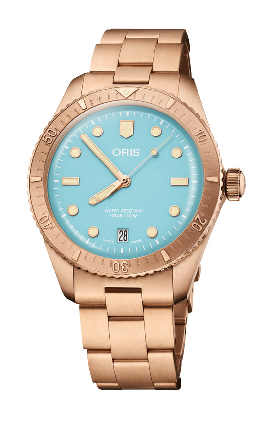 Divers Sixty-five Cotton Candy Watch - Bronze, Blue Dial, 38.00 mm