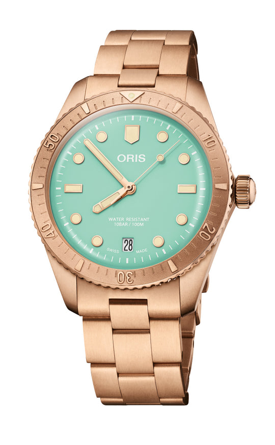 Divers Sixty-Five Cotton Candy Watch - Bronze, Green Dial, 38.00 mm