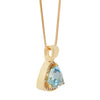 Elegant 18K gold pendant with a 15.04 CTW trillion aquamarine, 1.26 CTW diamonds, and a wide inverted bail (chain not included). Side View