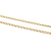 Detail view of 34-inch flat dual finish 18k yellow gold curb link chain.