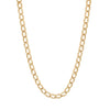 Bottom view of 34-inch flat dual finish 18k yellow gold curb link chain.