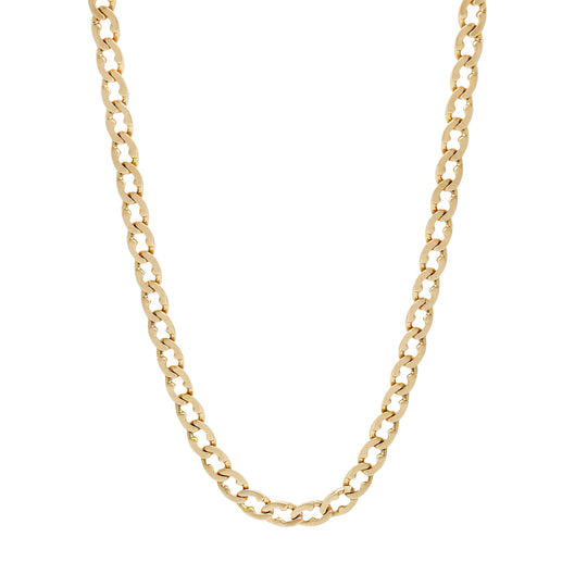34" Flat Gold Dual-Finish Curb Link Chain