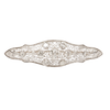 Edwardian navette-shaped brooch with 9 European-cut bezel  diamonds and delicate openwork.