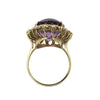 amethyst diamond ring side view double halo setting detail