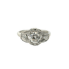 Vintage platinum engagement ring with 1.07ct Old European cut diamond, Art Deco illusion head