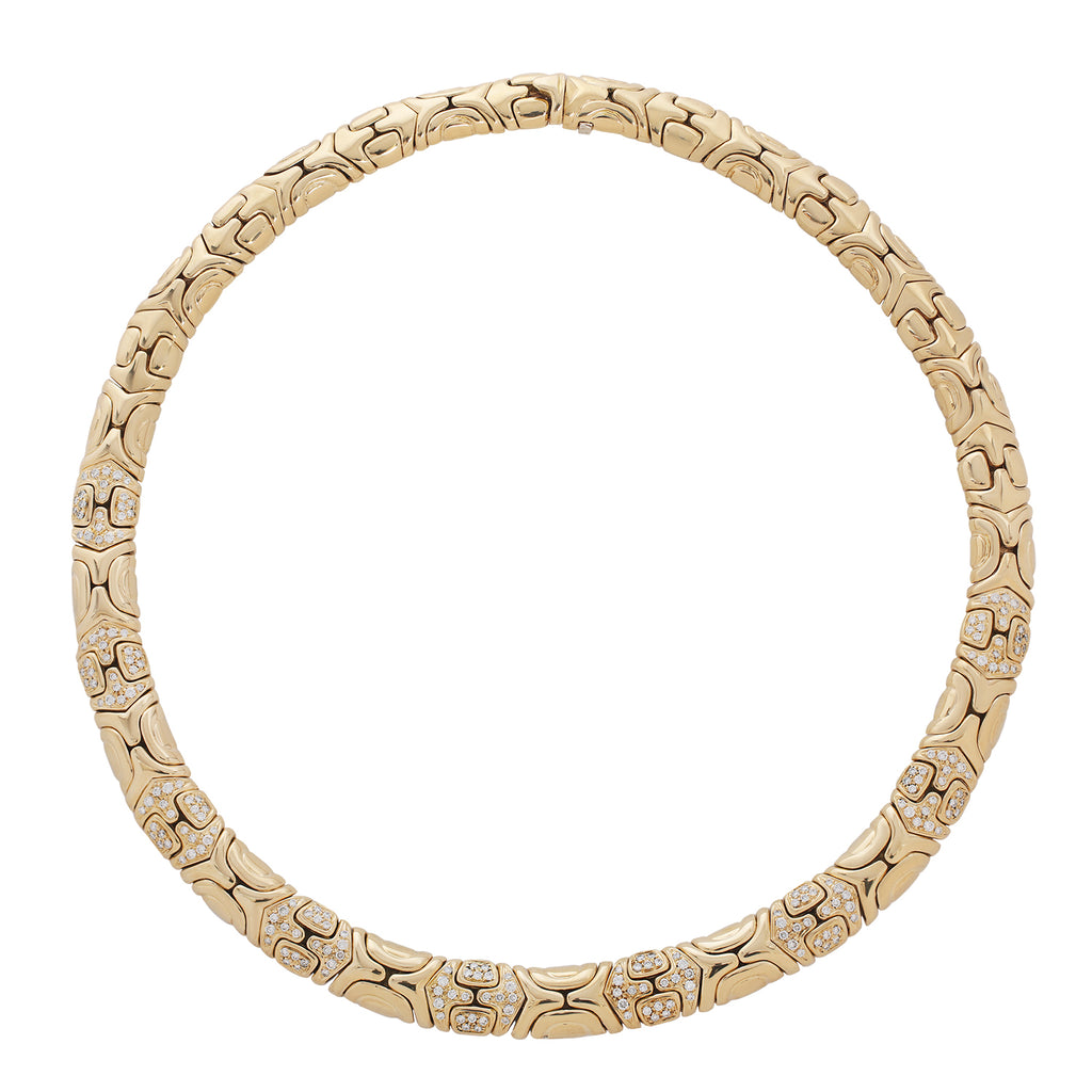 Bvlgari Alveare Diamond Yellow Gold Vintage Collar Necklace