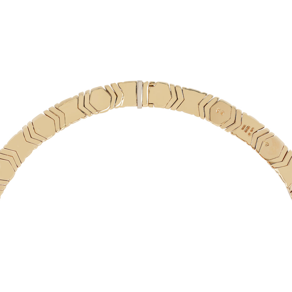 Bvlgari Alveare Diamond Yellow Gold Vintage Collar Necklace Back Clasp View