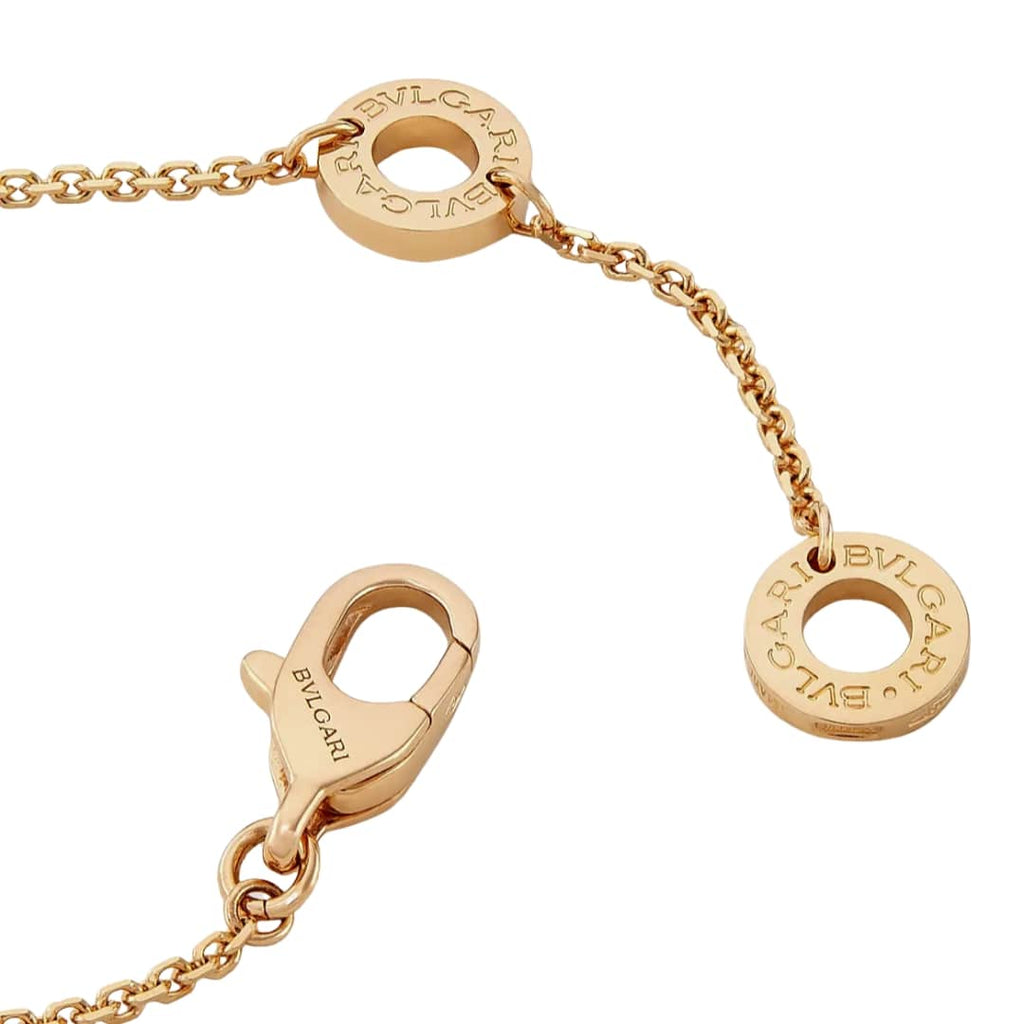 bvlgari divas dream pendant necklace rose gold clasp detail