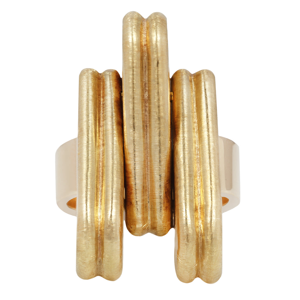 Vintage Retro Ring Gold Link Ring by Cartier. Front View