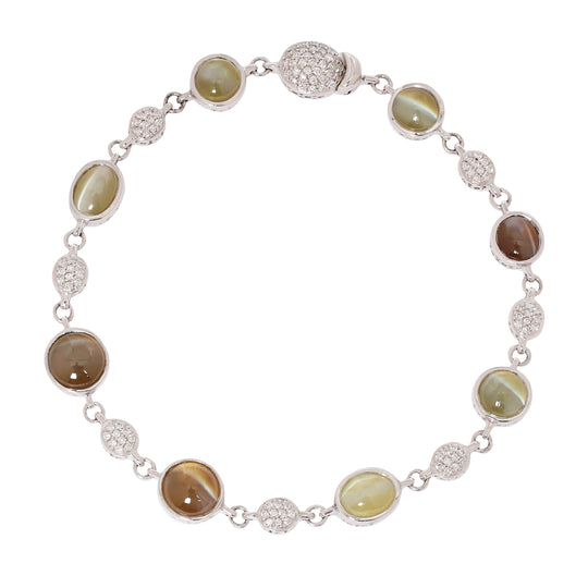 Chrysoberyl Cat's Eye Platinum Bracelet