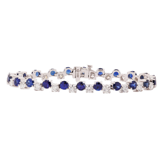 Alternating Sapphire Diamond Bracelet