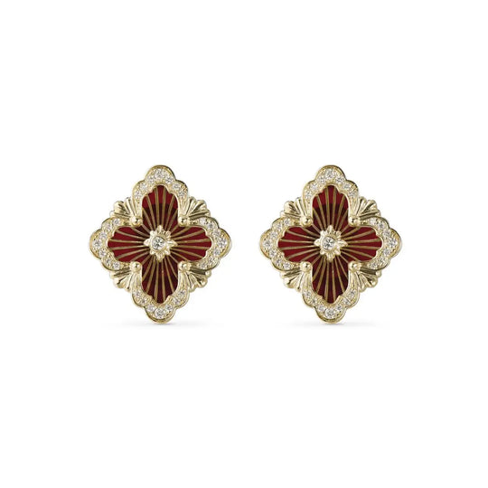 OPERA Tulle Red Enamel Diamond Earrings