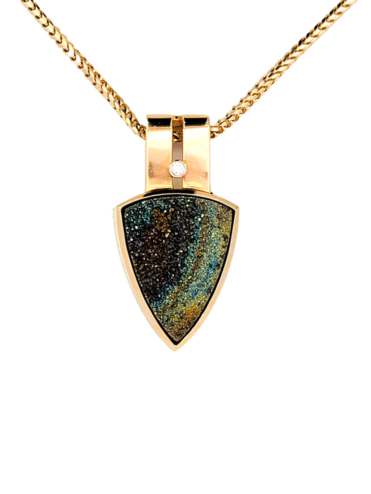 Arrowhead Druzy Gold Bezel Necklace