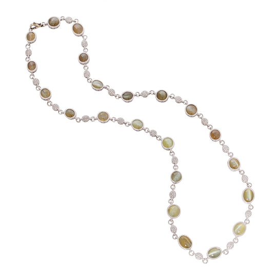 Chrysoberyl Cat's Eye Platinum Necklace