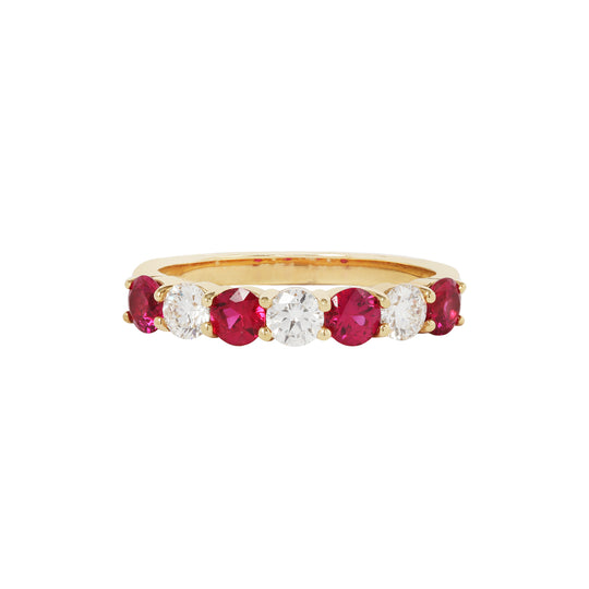 Burmese Ruby and Diamond Band