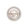 Chopard Happy Spirit ring in 18K white gold with floating diamond snowflake and diamond concentric circles.
