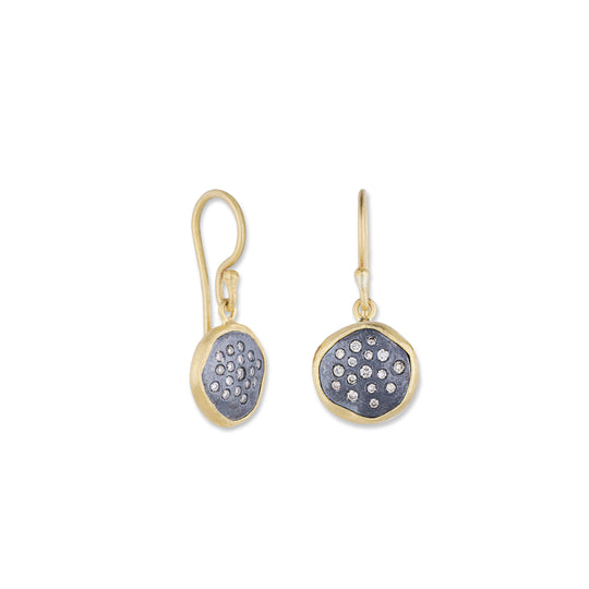 'Pomegranate' Oxidized Silver Gold Earrings