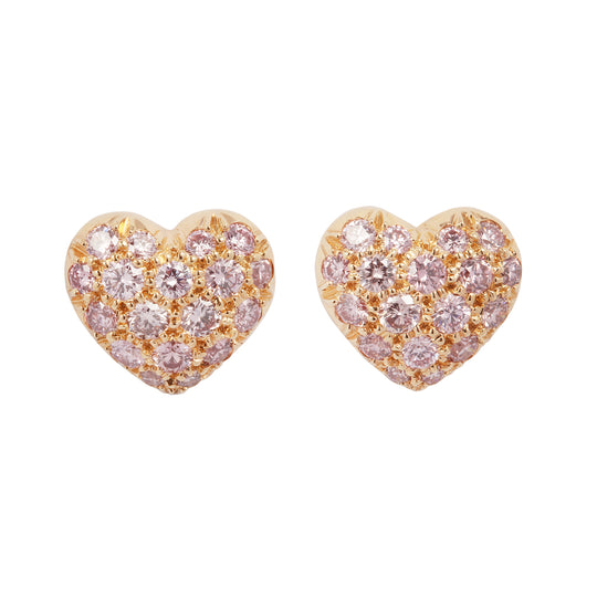 Fancy Pink Diamond Heart Earrings
