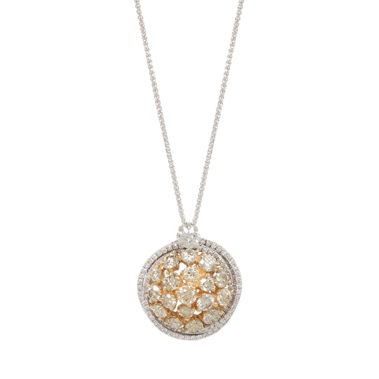 Entwined Circle Cluster Diamond Pendant
