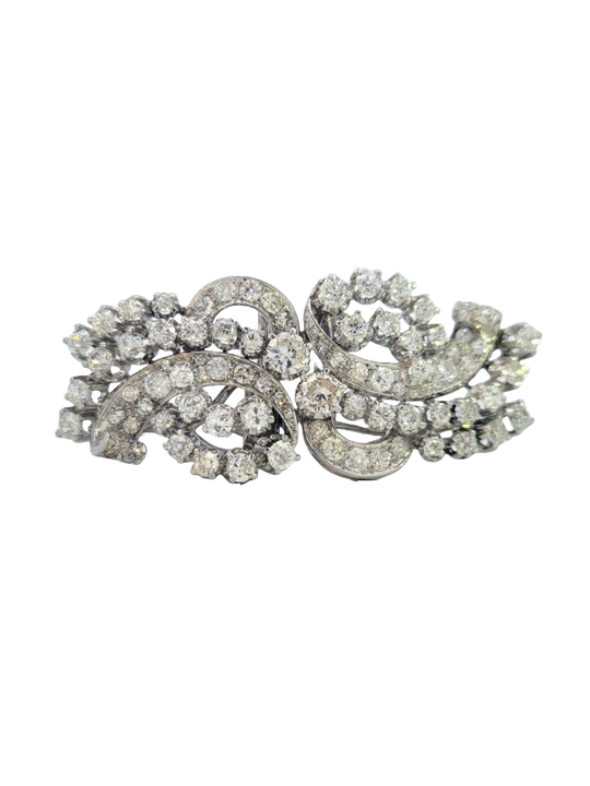 Art Deco Diamond Double Clip and Brooch