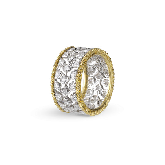 ETERNELLE Fogliette Style Gold Diamond Band