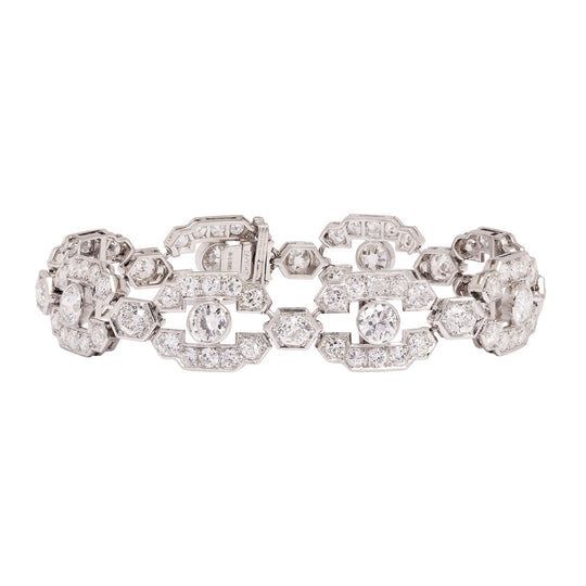 FILIPPO CHIAPPE Art Deco Diamond Bracelet | Platinum & 18K Gold | 16.24 Carats