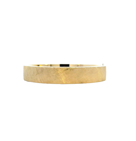Wide Engraved Hinged Bangle Gold Bracelet