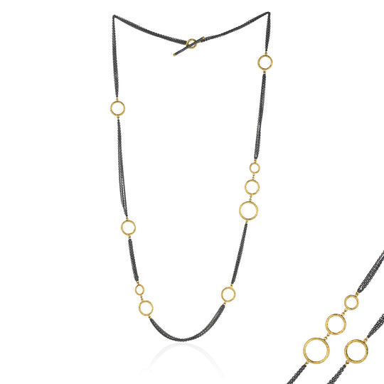 'Bubbles' Asymmetric Circle Toggle Clasp Chain