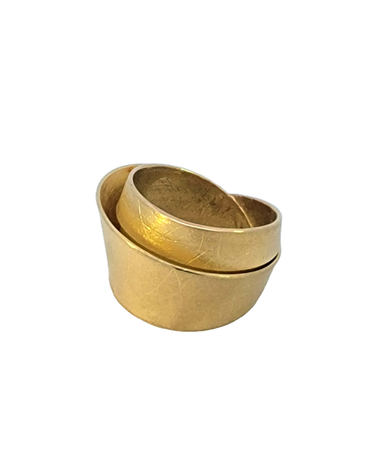 Wide Gold Overlapping Ring
