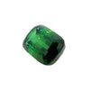 Angled view of green tourmaline gemstone showing facet brilliance