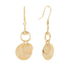 Gucci 18K gold drop earrings with bee motifs, white enamel inlay, horsebit detail, and shepherd’s hook closure.. Side view