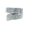 White gold bypass ring with invisible set diamond rows front view