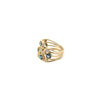 Side view of Ippolita five-wire Constellation ring with blue topaz and diamonds