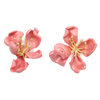 JAR (Joel Arthur Rosenthal) Pink enamel almond blossom clip on earrings. 