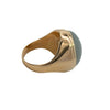 jadeite ring side view bezel gypsy mounting gold detail