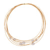 Marco Bicego 18K gold multi-strand necklace with 7 diamond pavé stations, 1.50 CTW, and a 16” shortest strand.