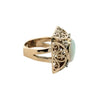 opal diamond ring side view pierced gold mounting detail