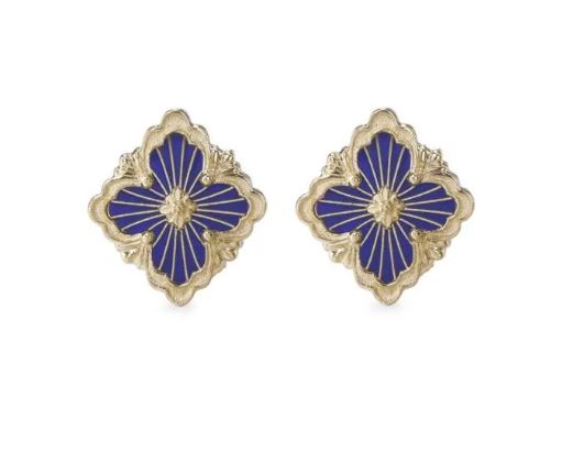 Opera Tulle Blue Enamel Earrings by Buccellati