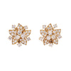 Yellow gold diamond flower earrings with front profile shown